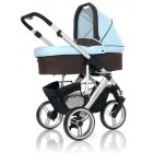 Универсальная коляска 2 в 1 Cobra, aqua-dark brown, цвет голубой с темно-коричневым, ABC Design