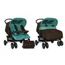 Коляска для двойни Bertoni Twin Blue - Brown Lines