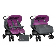 Коляска для двойни Bertoni Twin Grey - Purple Pisa