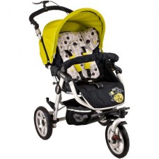 Коляска Jane Slalom Pro Silla c чехлом, черный с салатовым