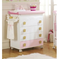 Комод с пеленальным столиком и ванночкой Micuna Petite Princesse B-1129, цвет розовый Комод с пеленальным столиком и ванночкой Micuna Petite Princesse B-1129, цвет розовый