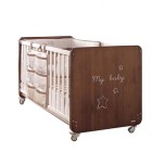 Кроватка детская Micuna Big Magic 140x70, цвет белый-шоколад, МДФ-бук