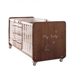 Кроватка детская Micuna Big Magic 140x70, цвет белый-шоколад, МДФ-бук Кроватка детская Micuna Big Magic 140x70, цвет белый-шоколад, МДФ-бук