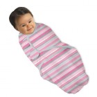 Пеленка на липучках SwaddleMe Summer Бабочки - розовая в полосочку*